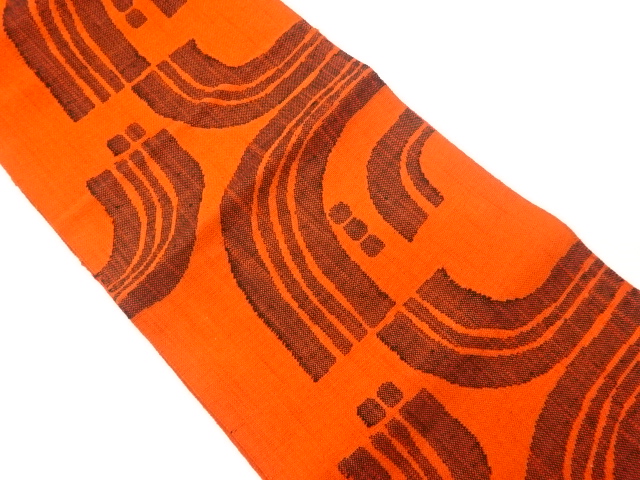 JAPANESE KIMONO / VINTAGE NAGOYA OBI / MAWATA TSUMUGI / WOVEN GEOMETRIC